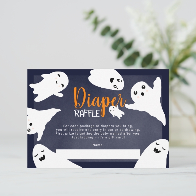 Cartão De Informações Fantasmas do Halloween chá de fraldas de